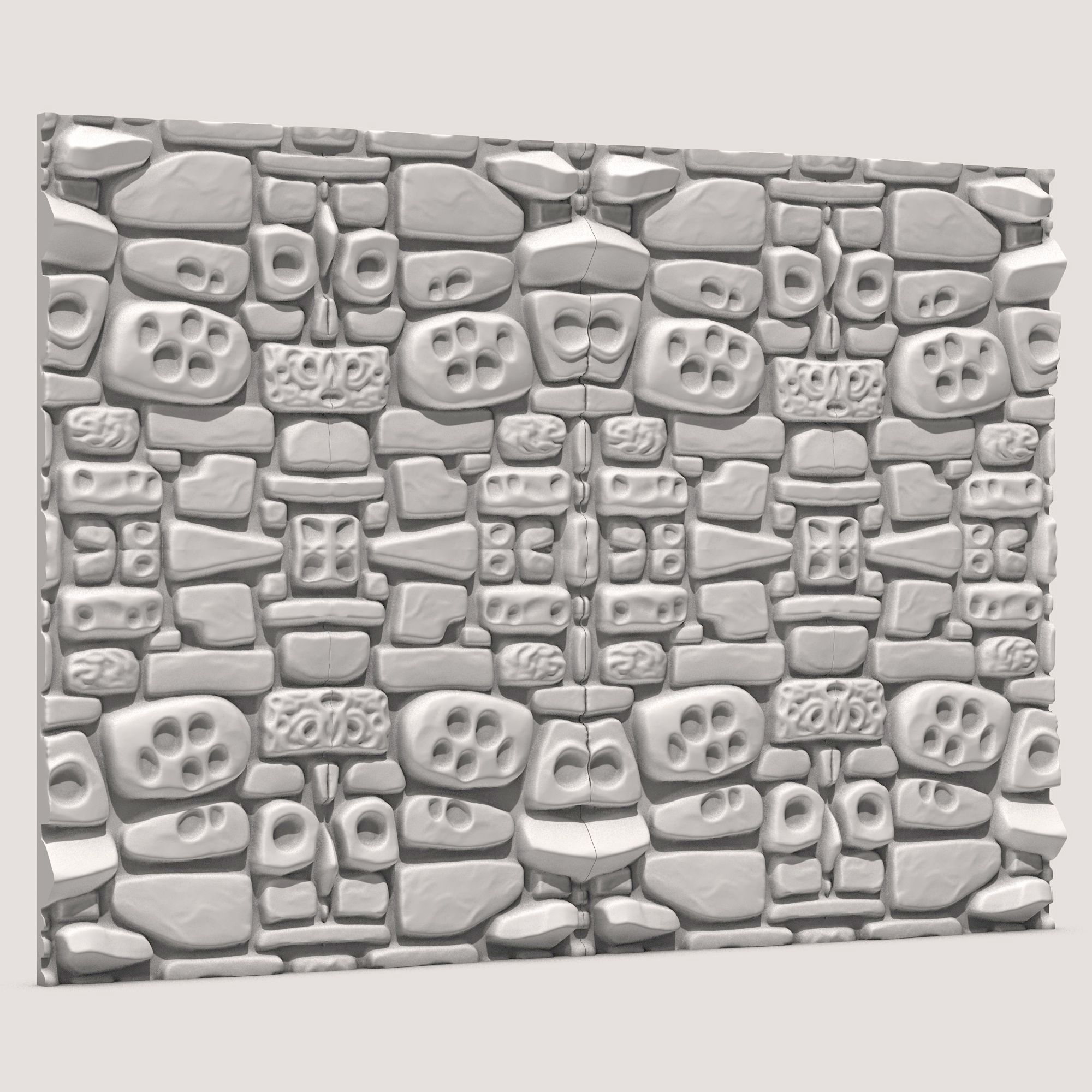 Seamless Stone Wall 1 3D print model_1