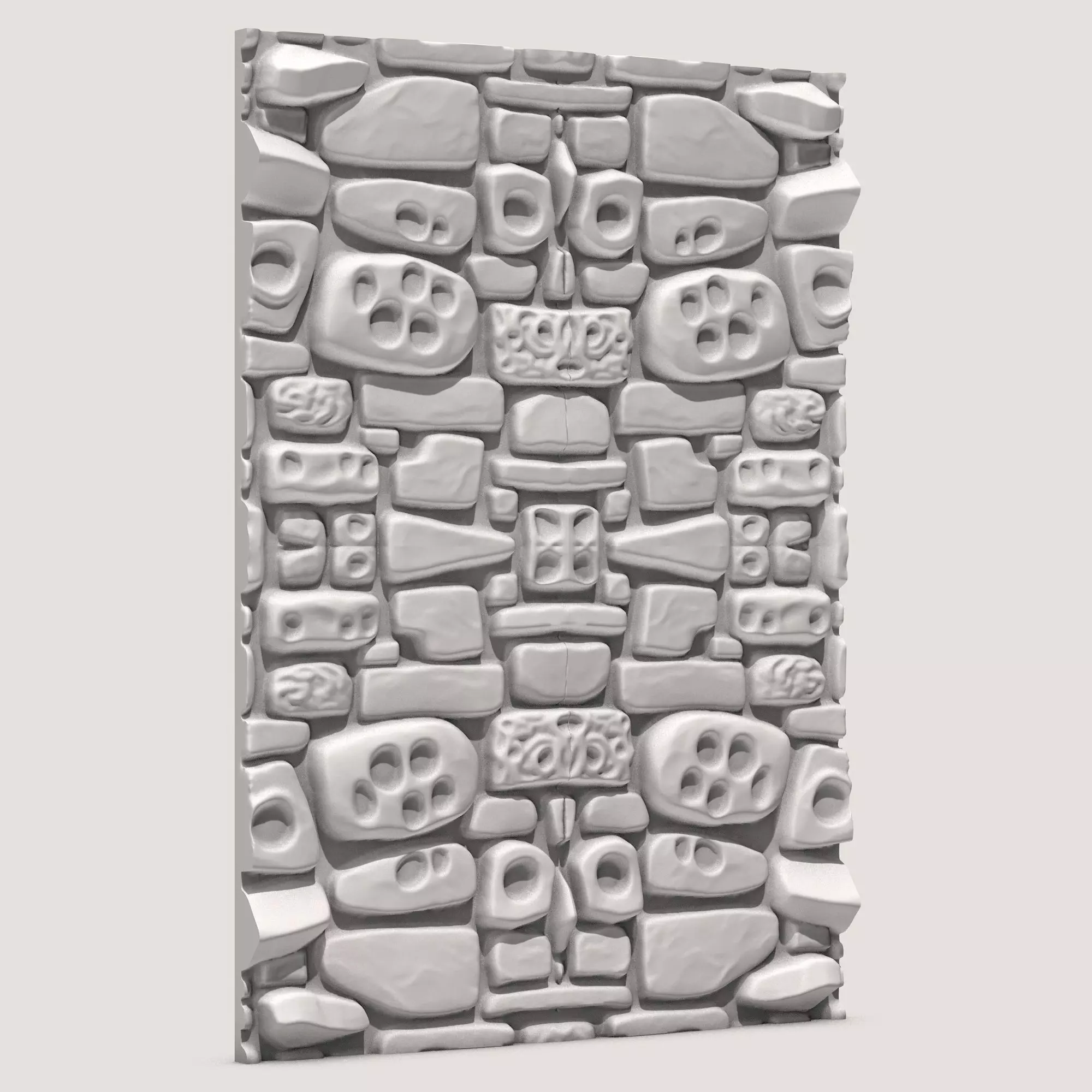 Seamless Stone Wall 1 3D print model_0
