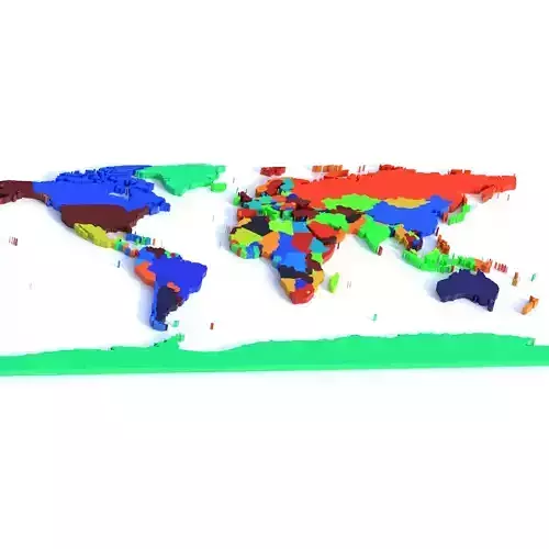Countries Map Low-poly 3D model