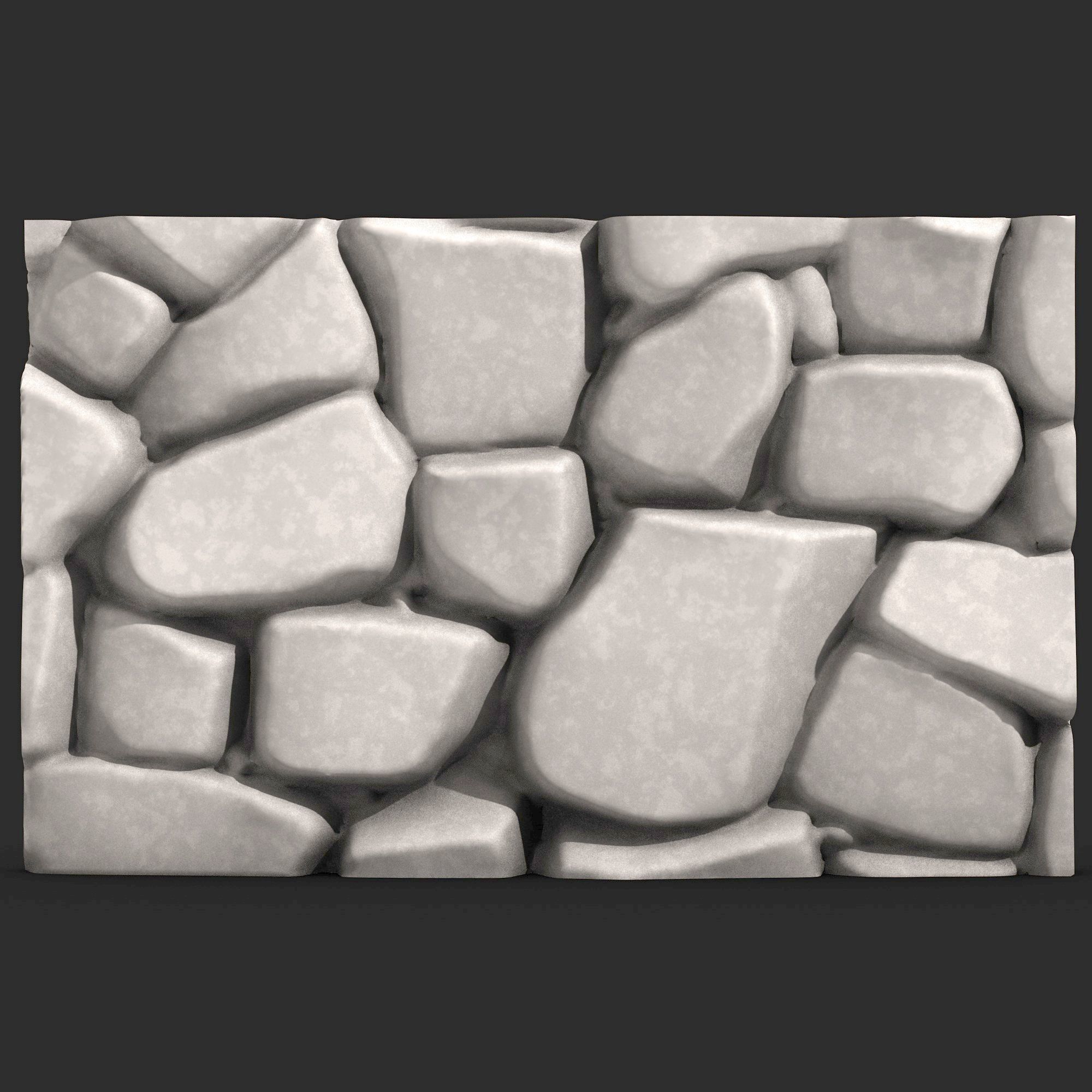 Stone Wall R46 3D print model_4