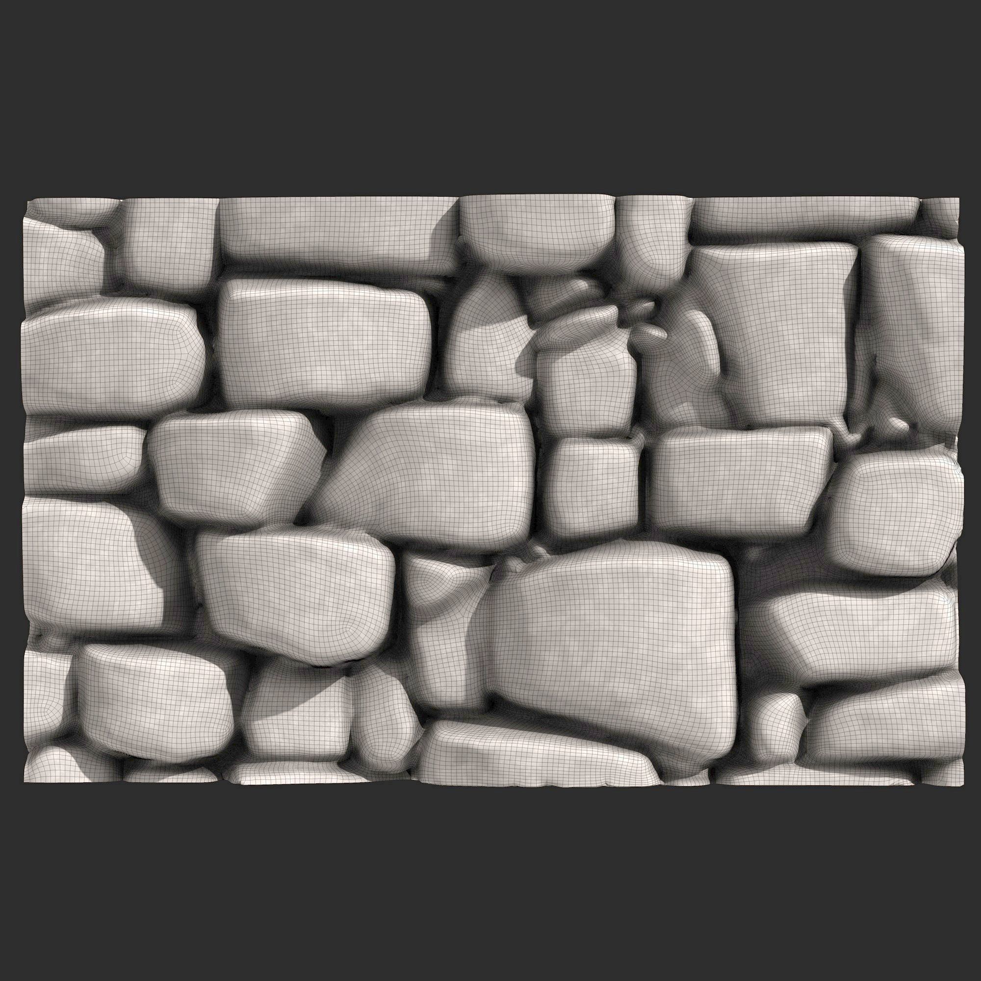 Stone Wall R45 3D print model_5