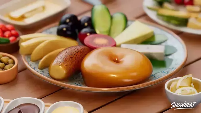 Turkish Breakfast Pack Low-poly 3D model 5