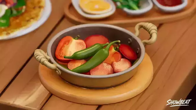 Turkish Breakfast Pack Low-poly 3D model 7
