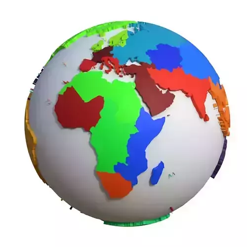 Regions Globe Low-poly 3D model