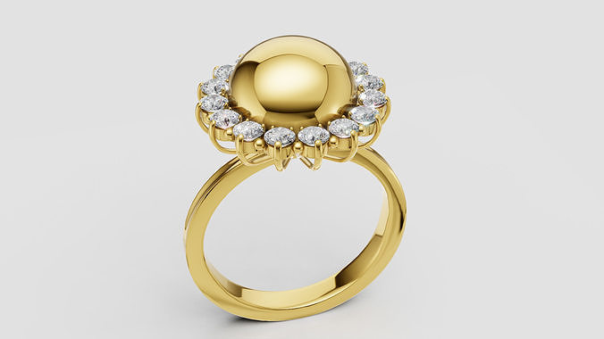 GOLD RING DIMOUND  3D print model