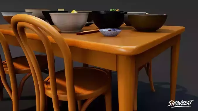 Japanese Ramen Pack Low-poly 3D model 6