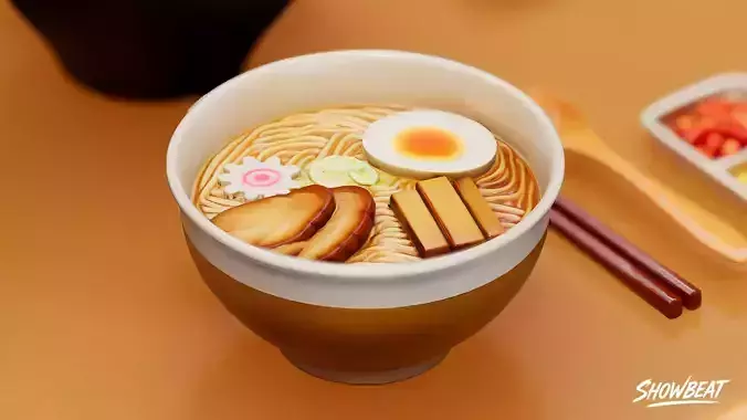 Japanese Ramen Pack Low-poly 3D model 7