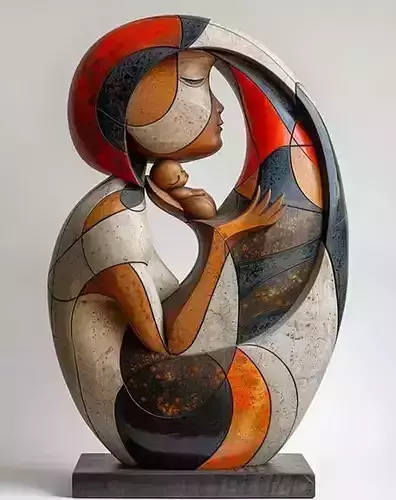 Modern wooden sculpture