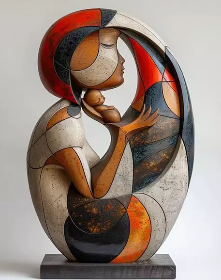 Modern wooden sculpture 3D print model_0