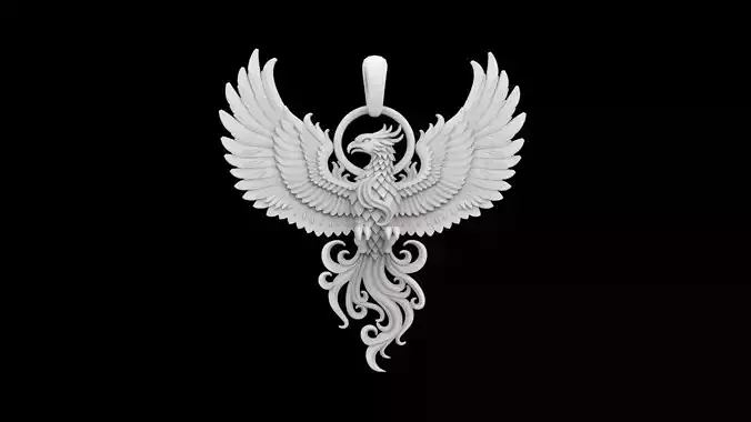 Phoenix Pendant 3D Print Model 3D print model