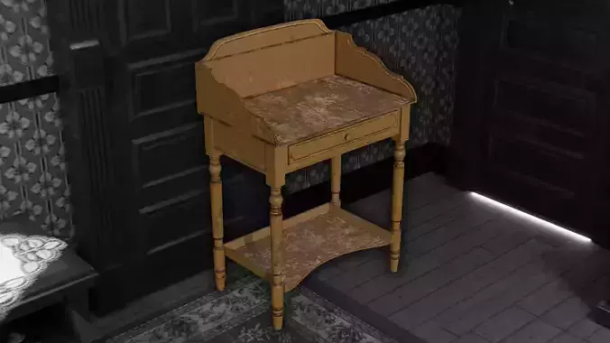 19th Century Country English Victorian Painted Table Low-poly 3D model