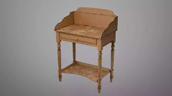 19th Century Country English Victorian Painted Table Low-poly 3D model