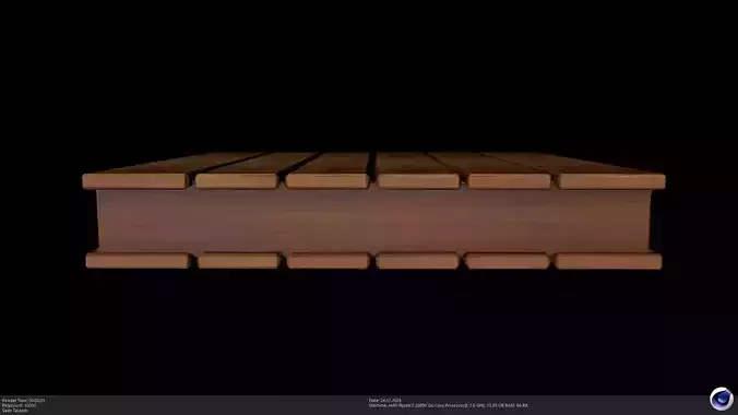 Stylized Wooden Floor Planks 3D Model - AI