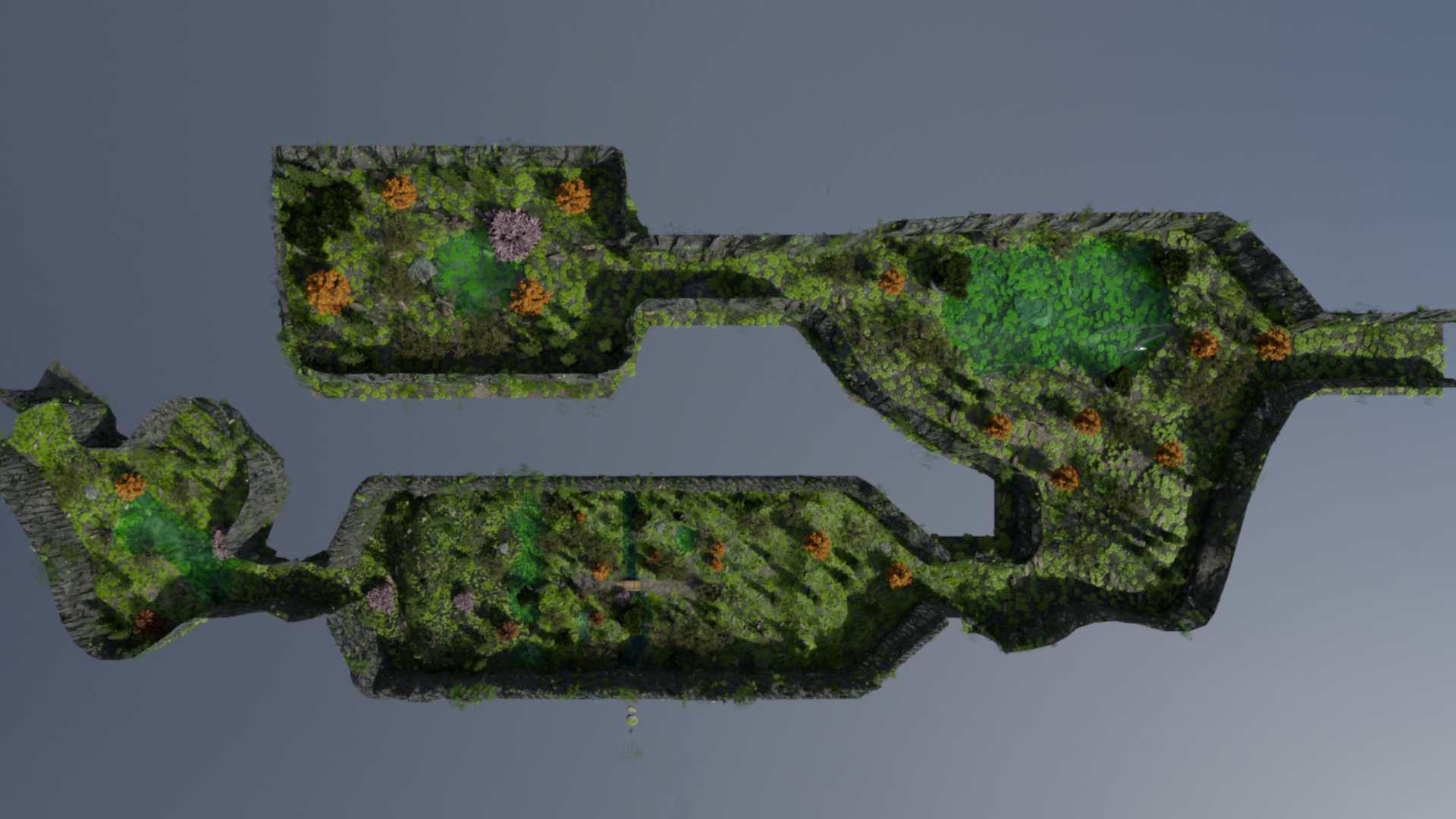 Realistic Forest Game Environment with 4 Linked Sectors 3D model_9