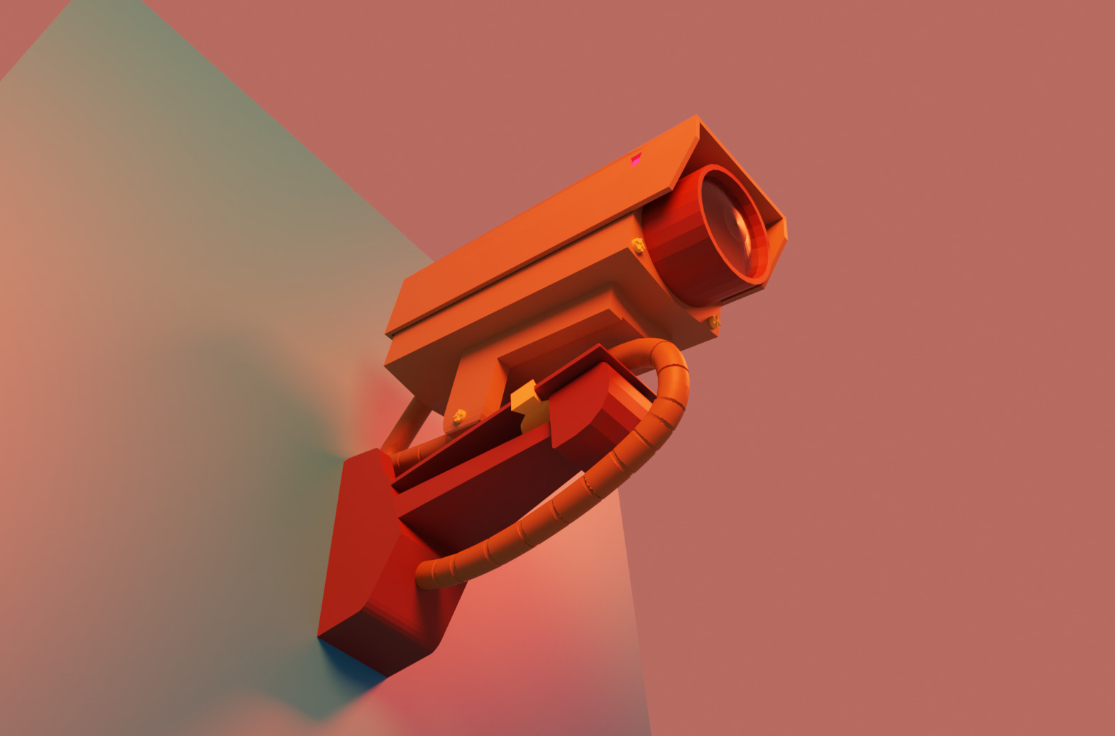 Stylized Surveillance CCTV Low-poly 3D model_2