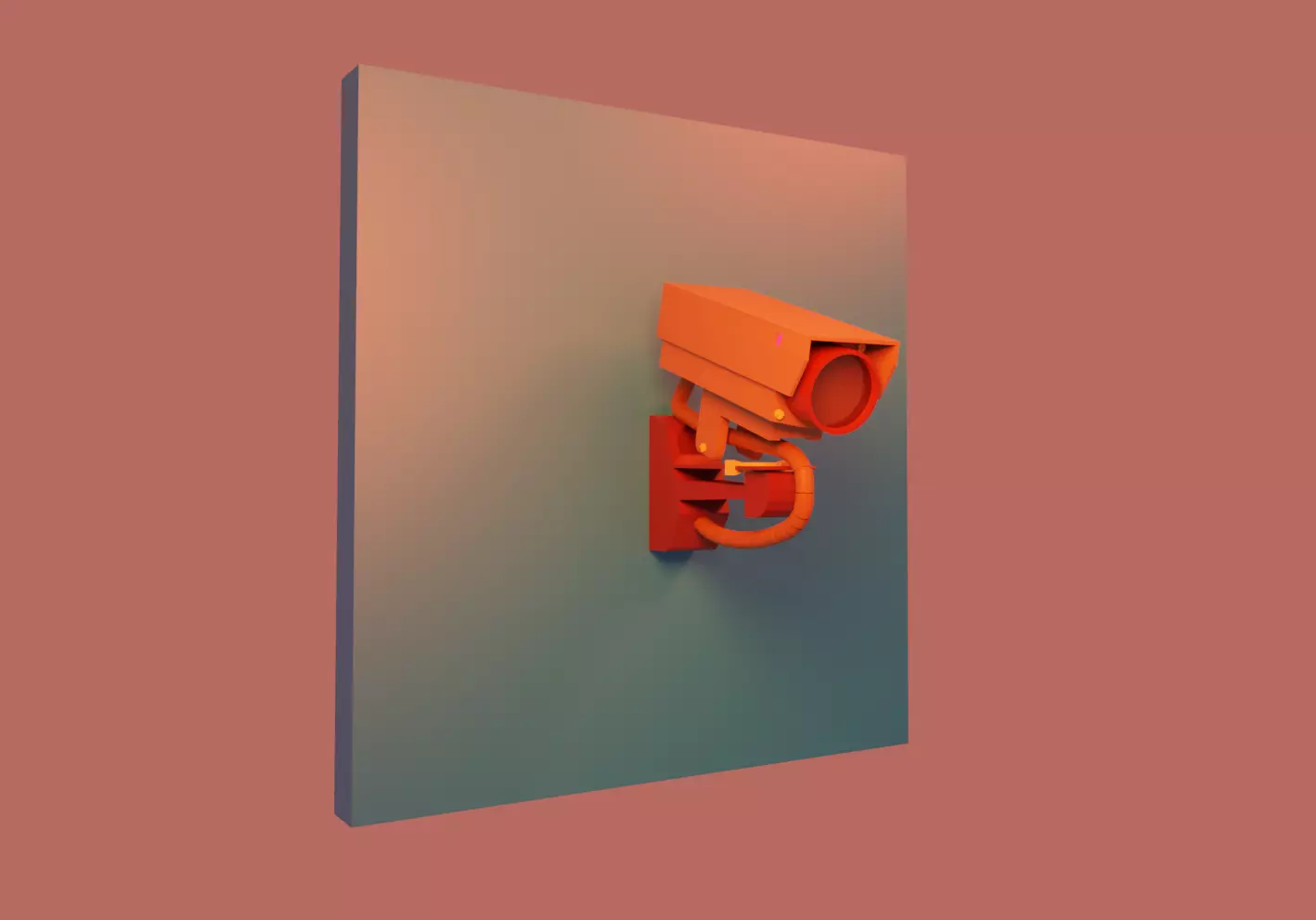 Stylized Surveillance CCTV Low-poly 3D model_0
