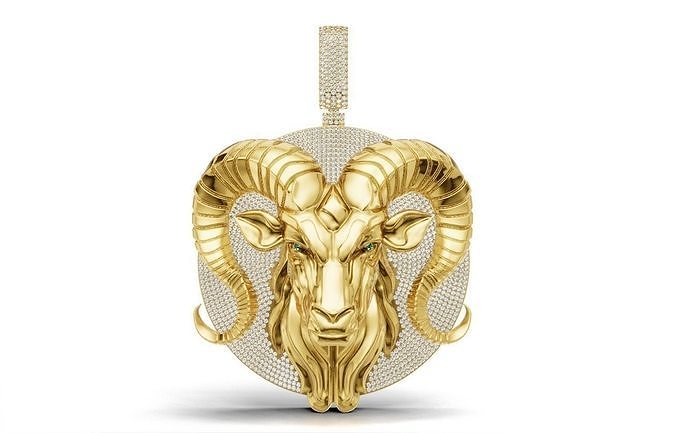 Luxury goat face Pendant  3D print model