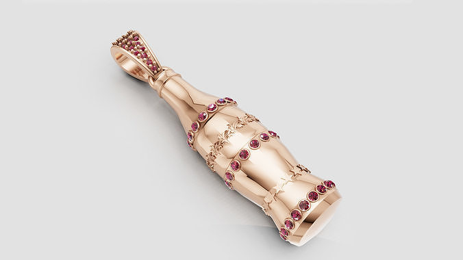 BOTTLE GOLD PENDANT  3D print model