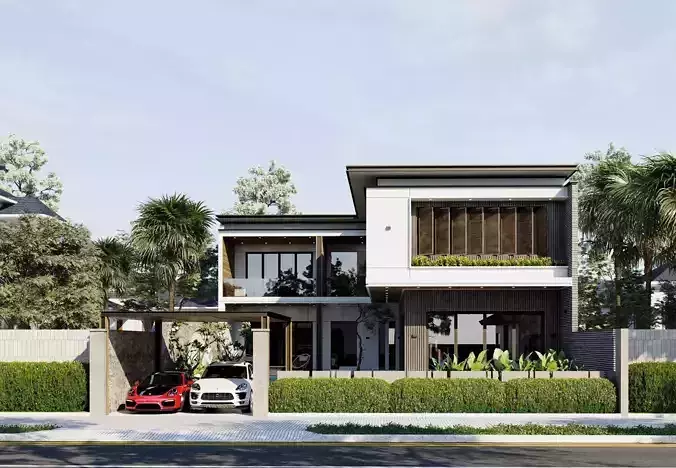 Exterior  luxary House Scene 