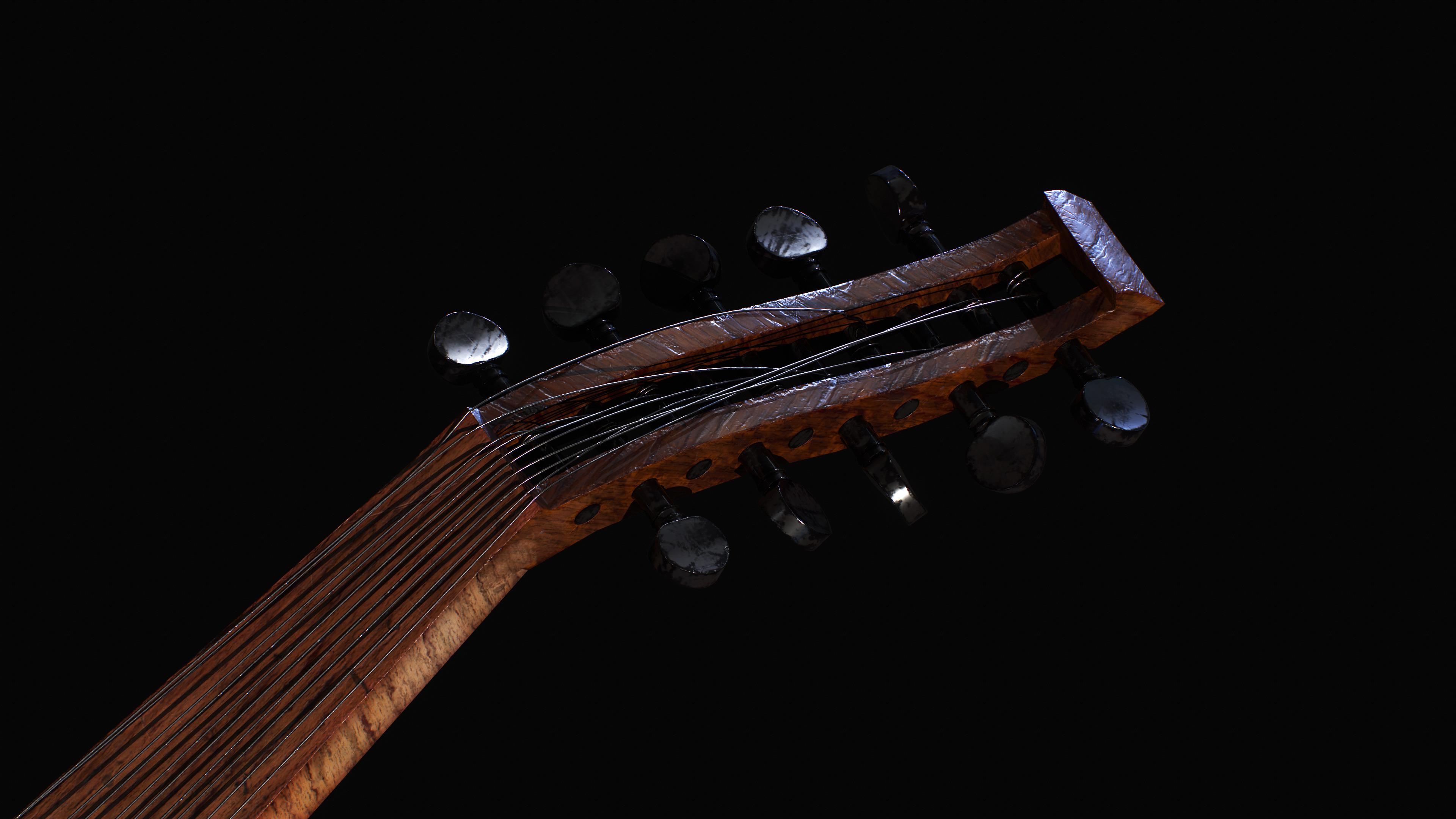 Lute Musical Instrument UD Low-poly 3D model_2
