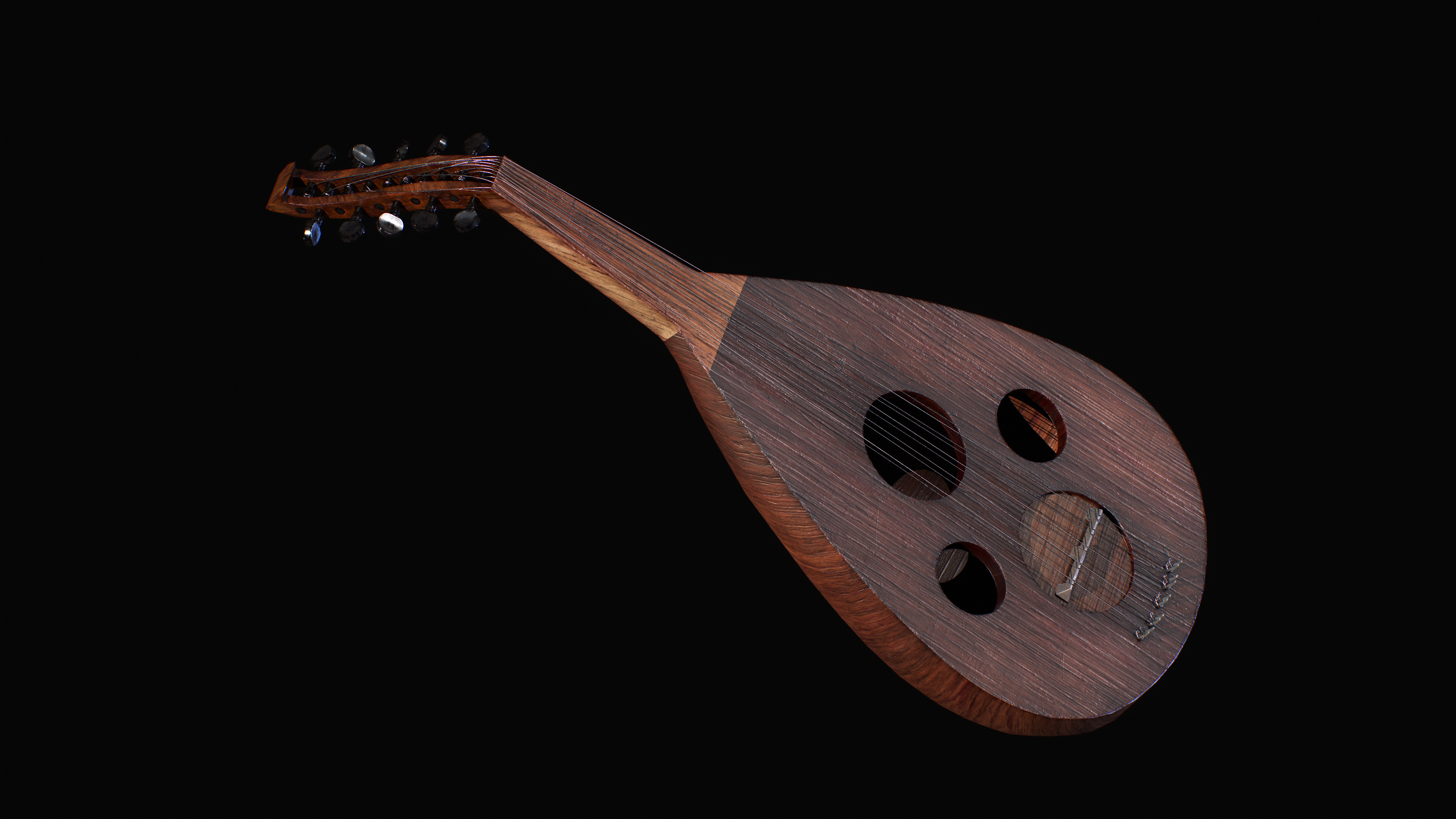 Lute Musical Instrument UD Low-poly 3D model_3