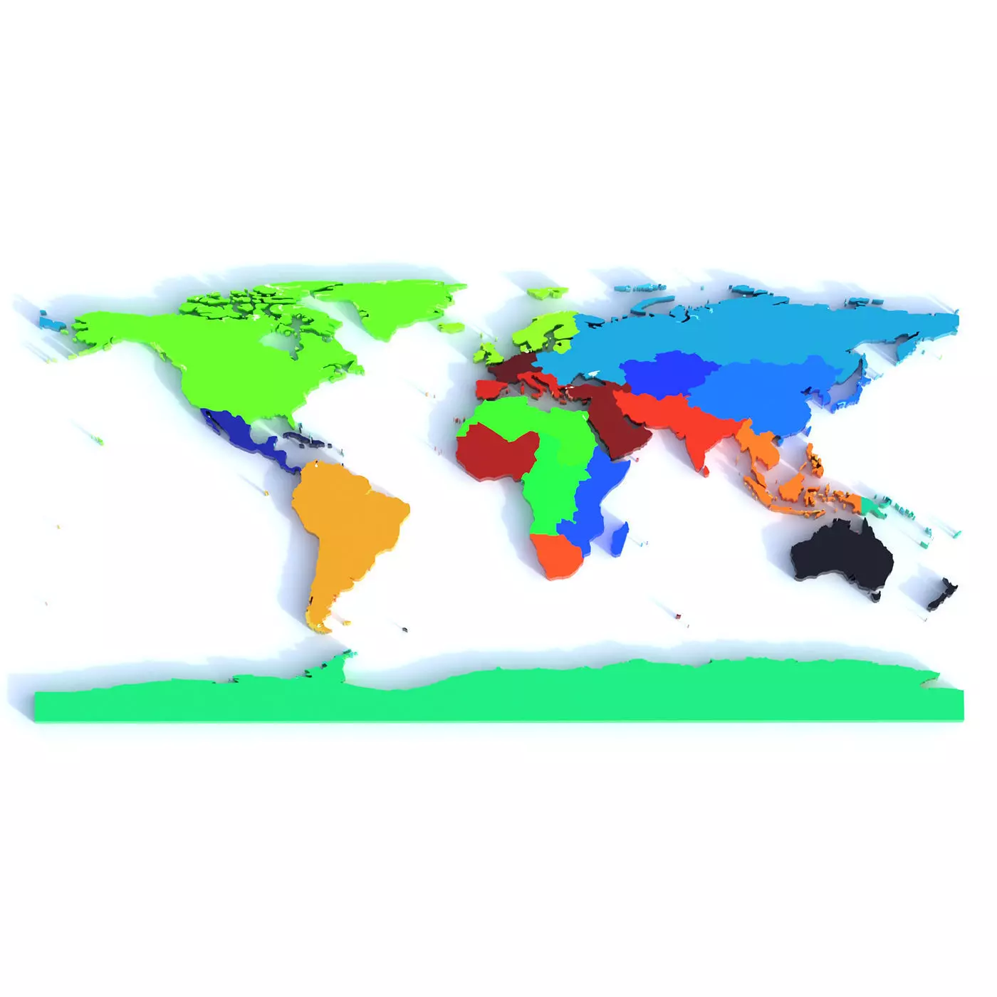 Regions Map Low-poly 3D model