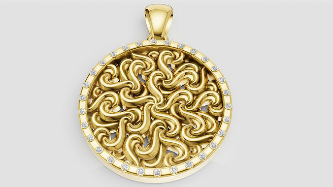 3D GOLD PENDANT  3D print model
