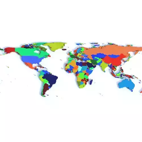 World Map Low-poly 3D model
