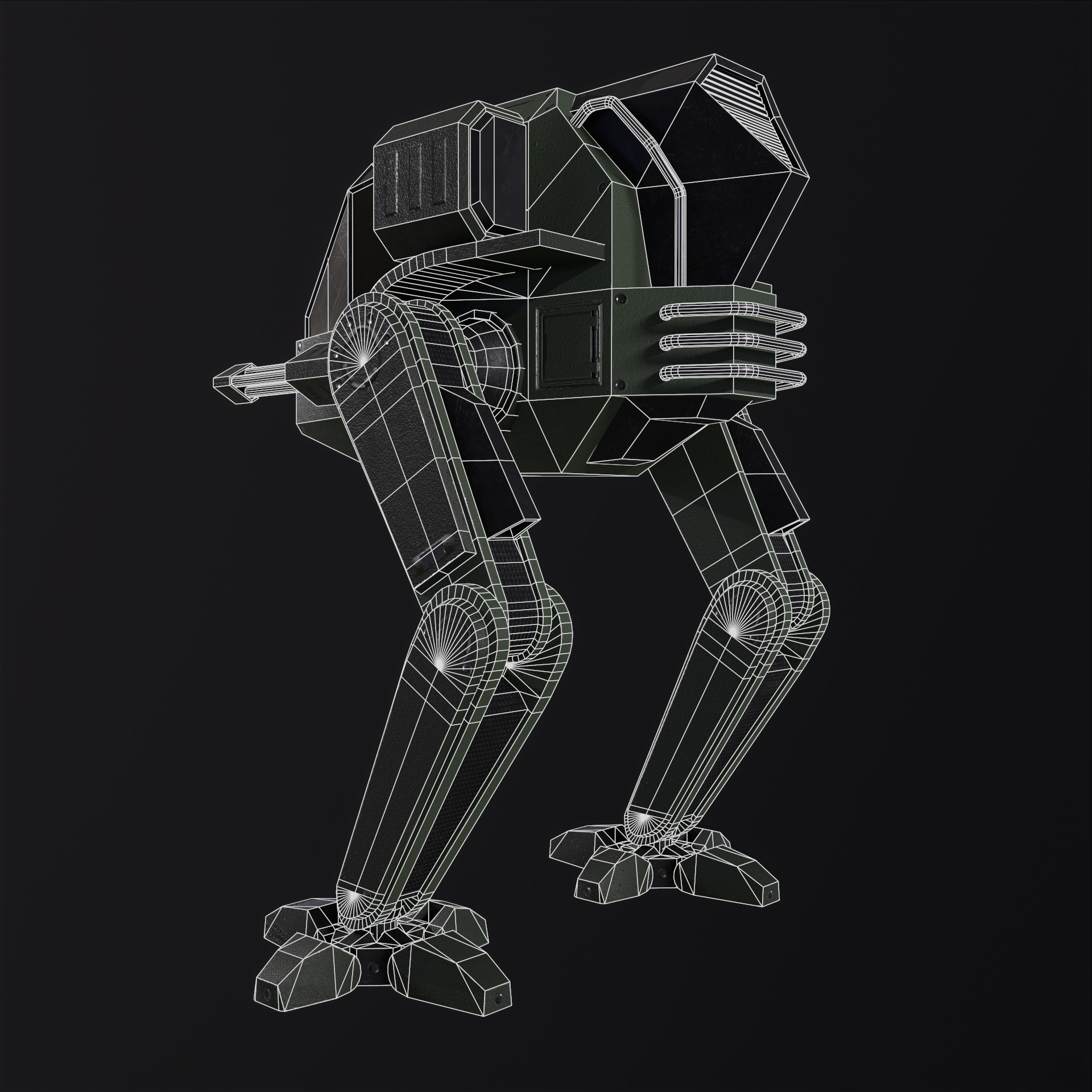Military Mech PBR Low-poly 3D model_50