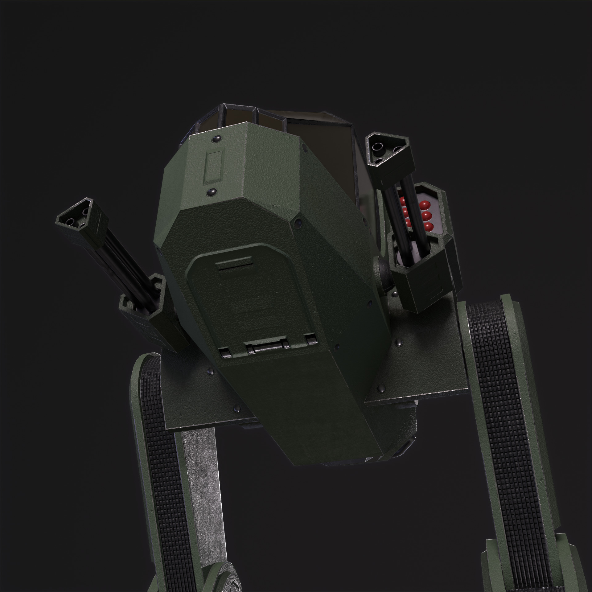 Military Mech PBR Low-poly 3D model_17