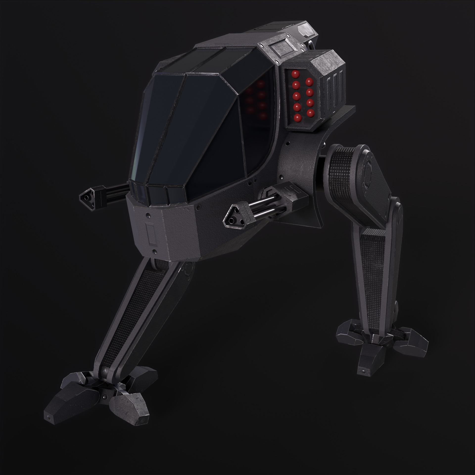 Military Mech PBR Low-poly 3D model_4