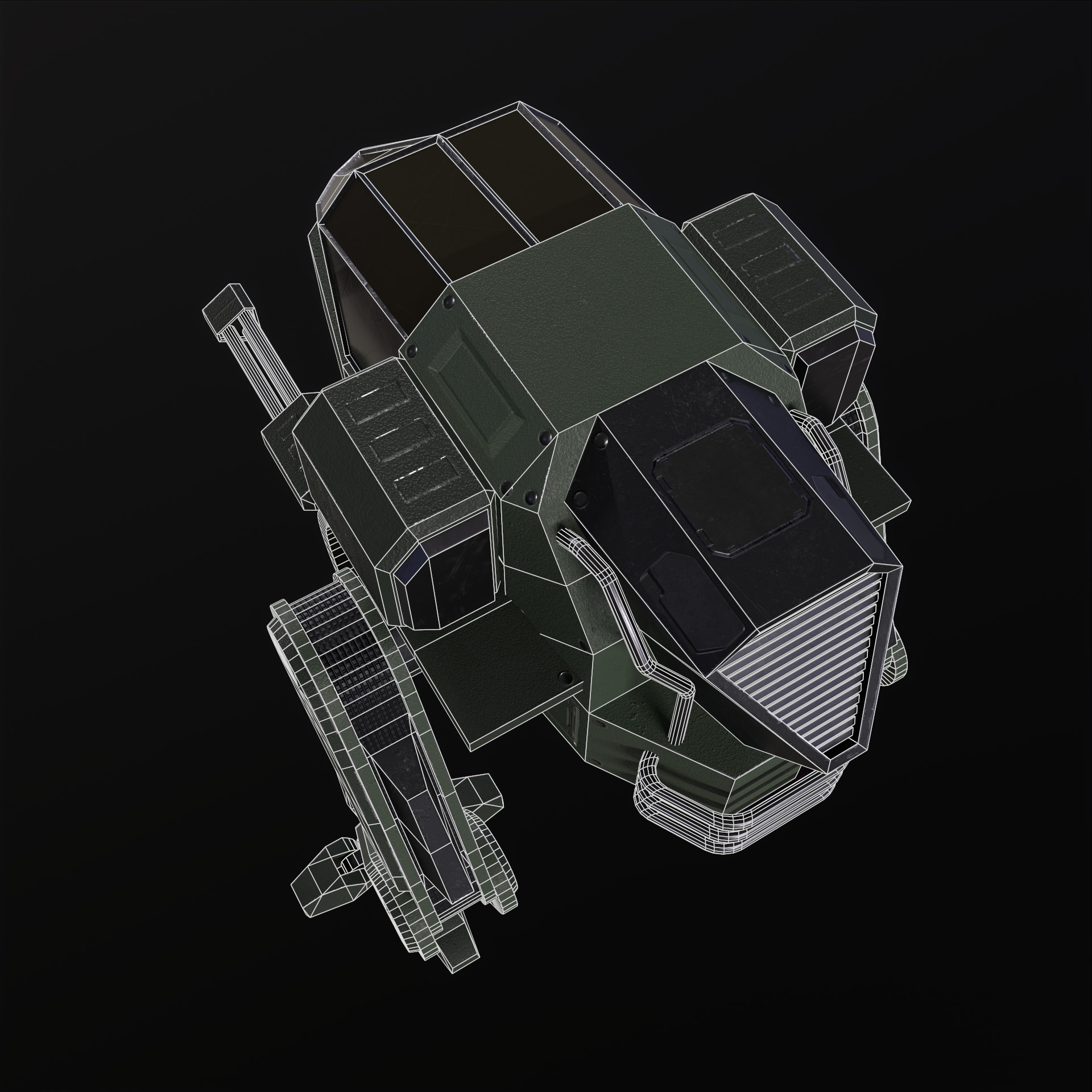 Military Mech PBR Low-poly 3D model_52