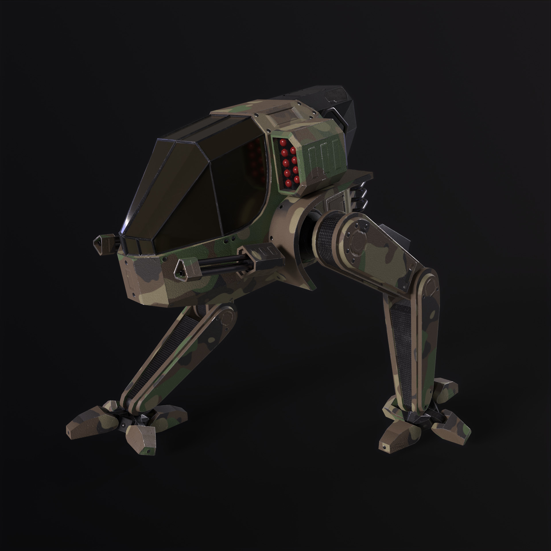 Military Mech PBR Low-poly 3D model_8