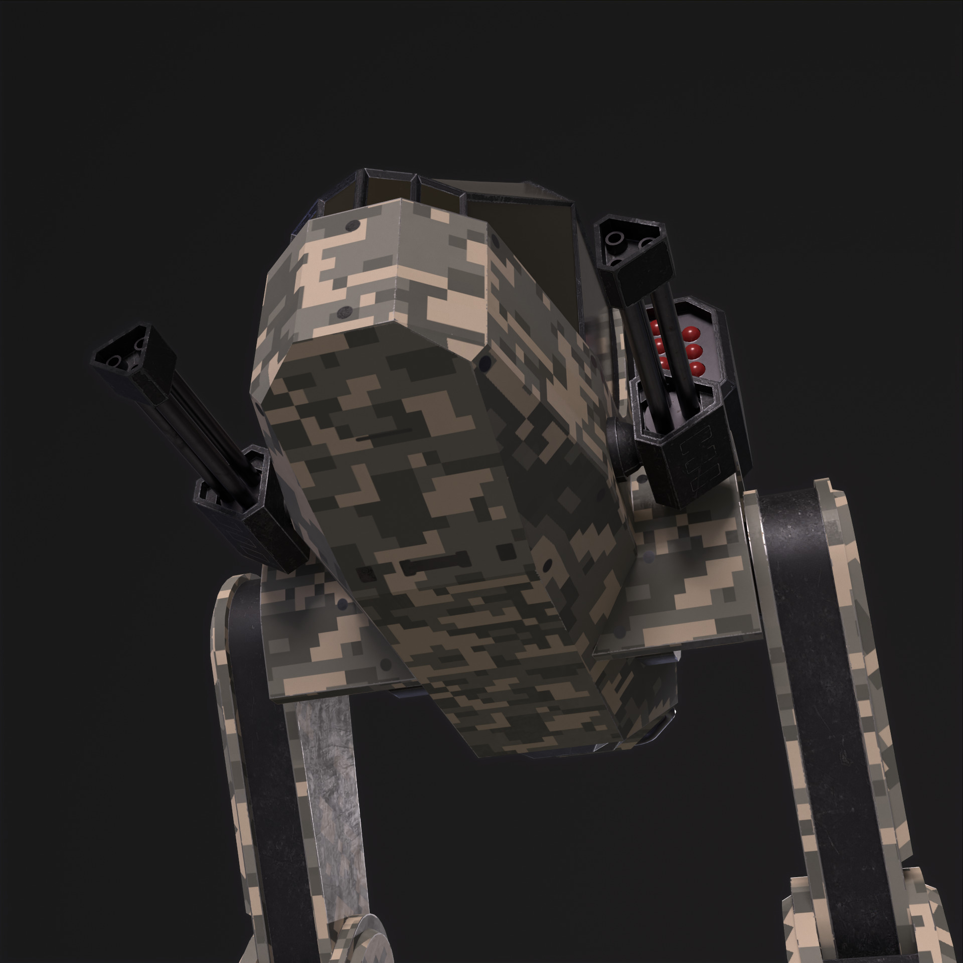 Military Mech PBR Low-poly 3D model_35