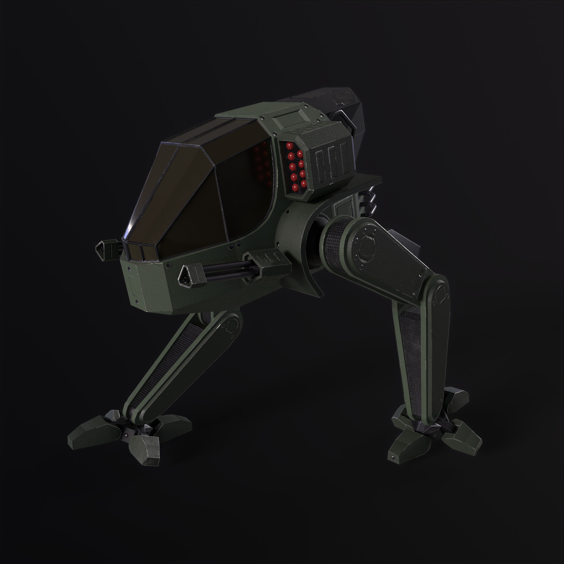 Military Mech PBR Low-poly 3D model_2