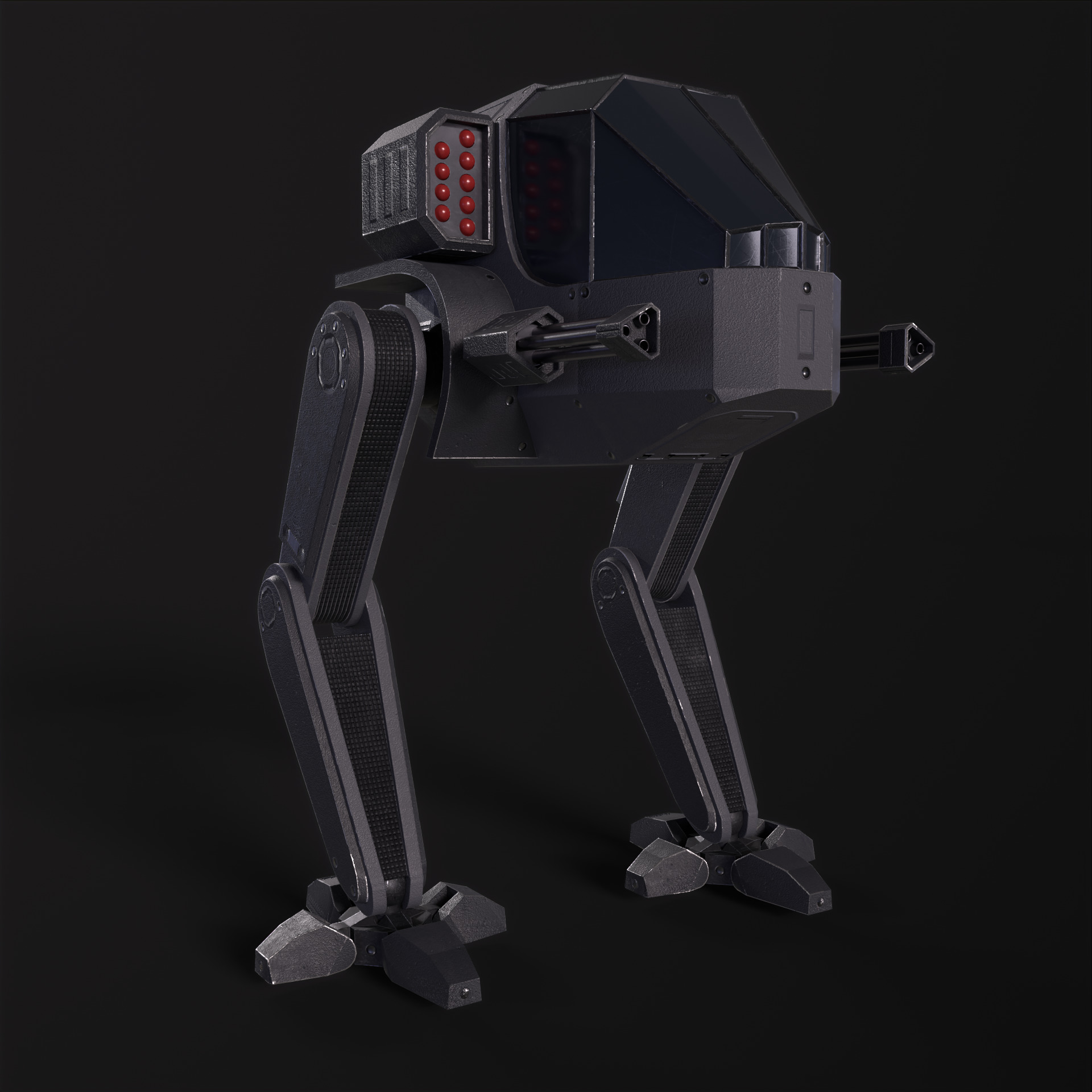 Military Mech PBR Low-poly 3D model_22