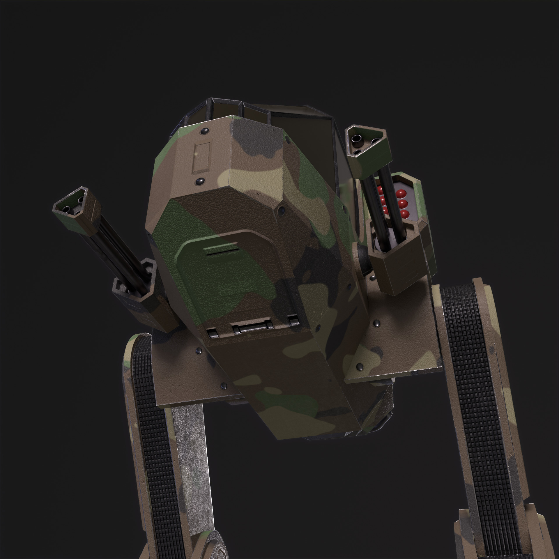 Military Mech PBR Low-poly 3D model_29