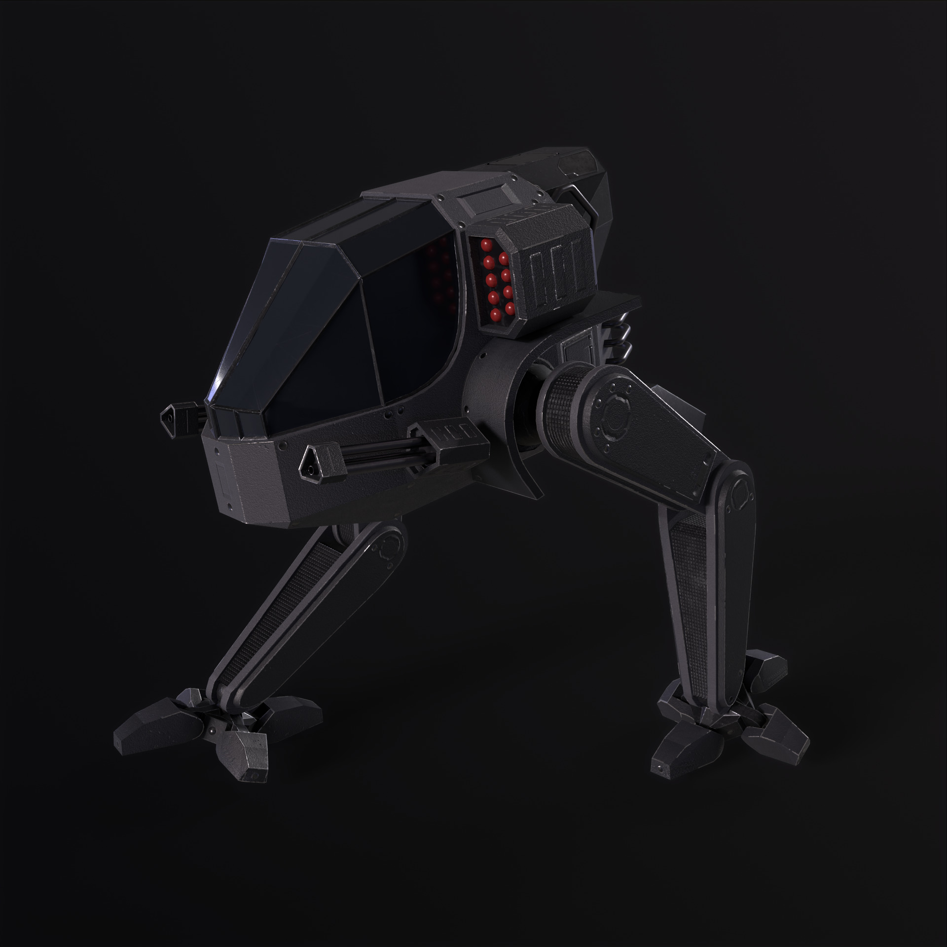 Military Mech PBR Low-poly 3D model_5