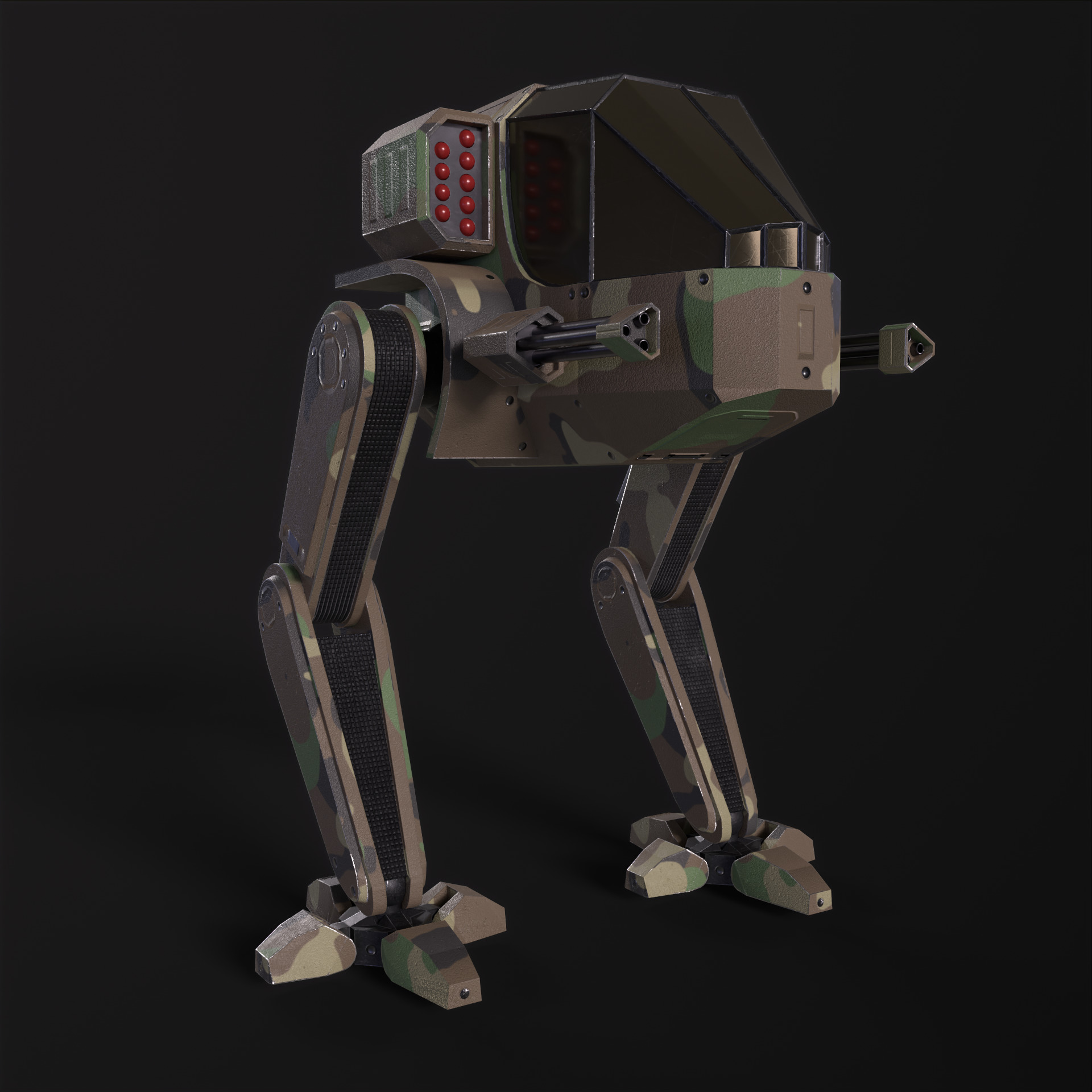 Military Mech PBR Low-poly 3D model_28