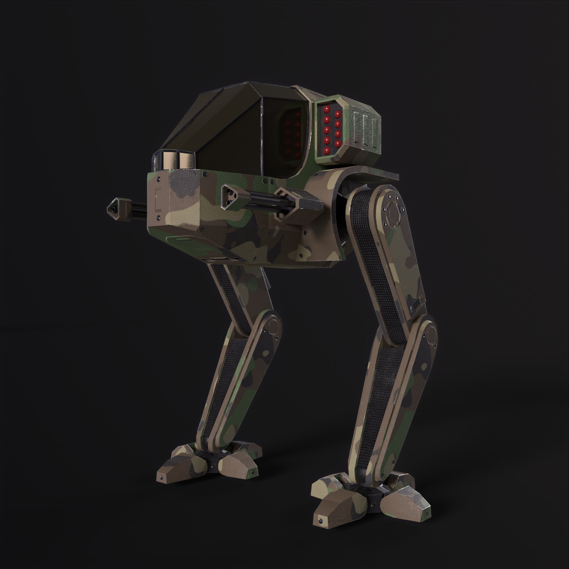 Military Mech PBR Low-poly 3D model_25