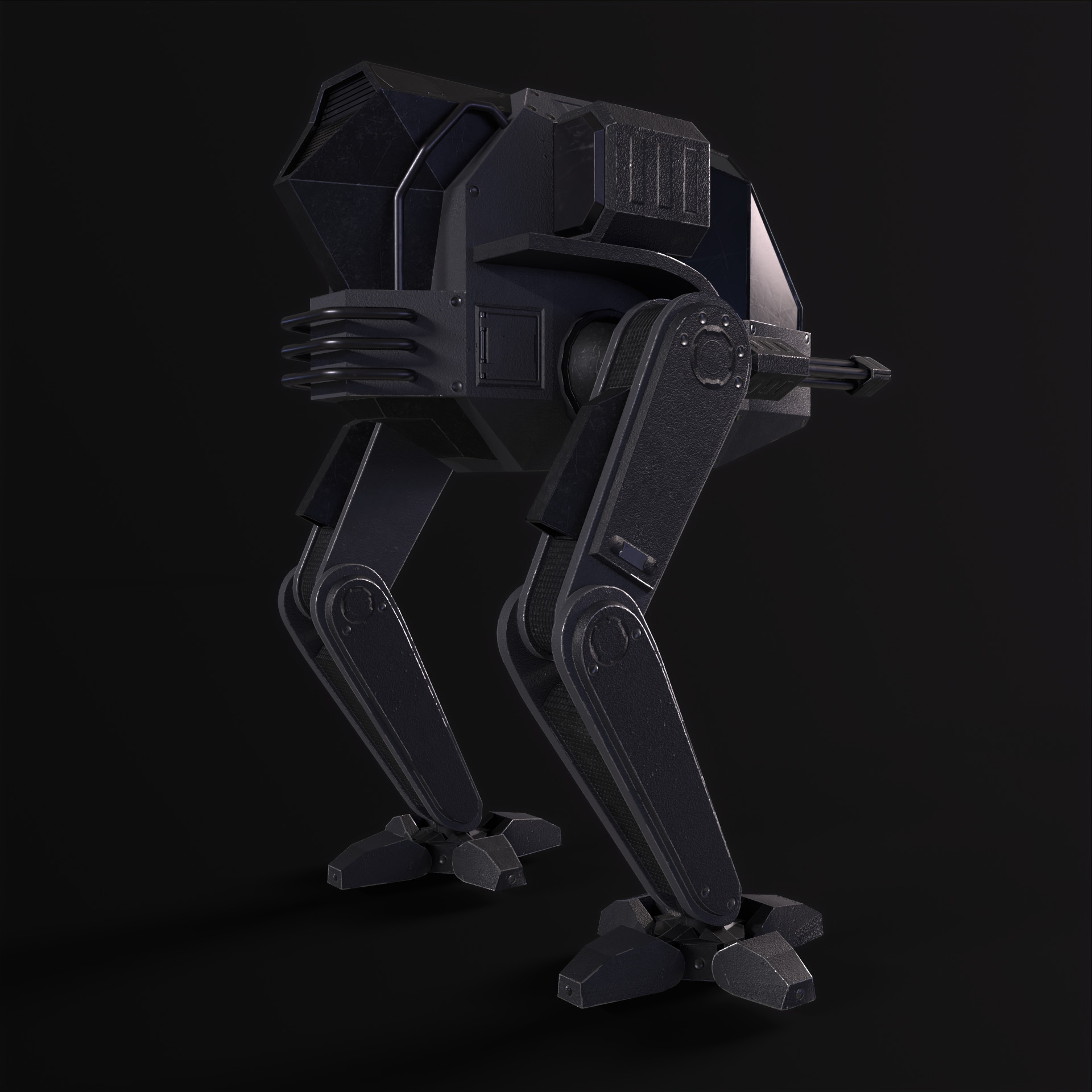 Military Mech PBR Low-poly 3D model_21