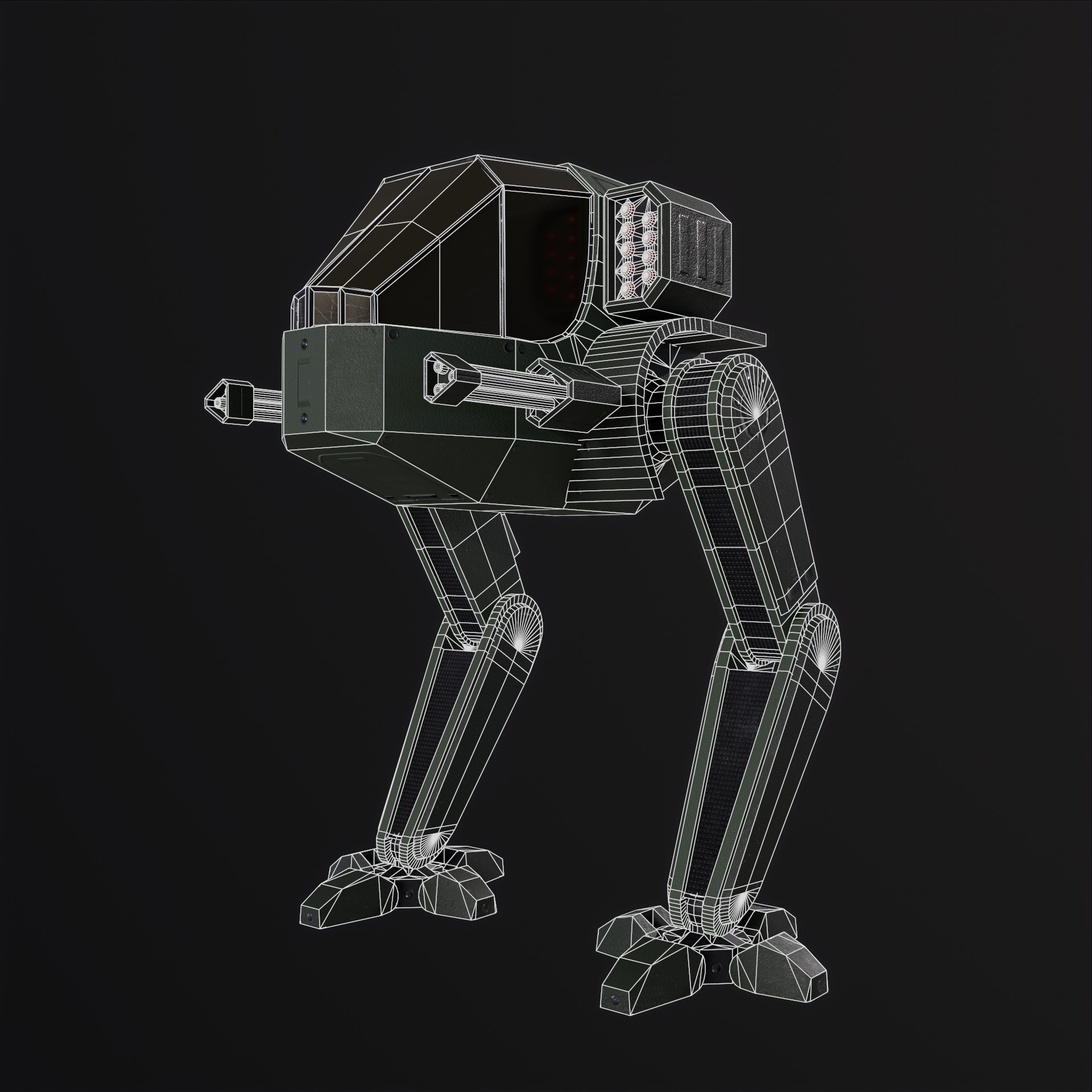 Military Mech PBR Low-poly 3D model_49
