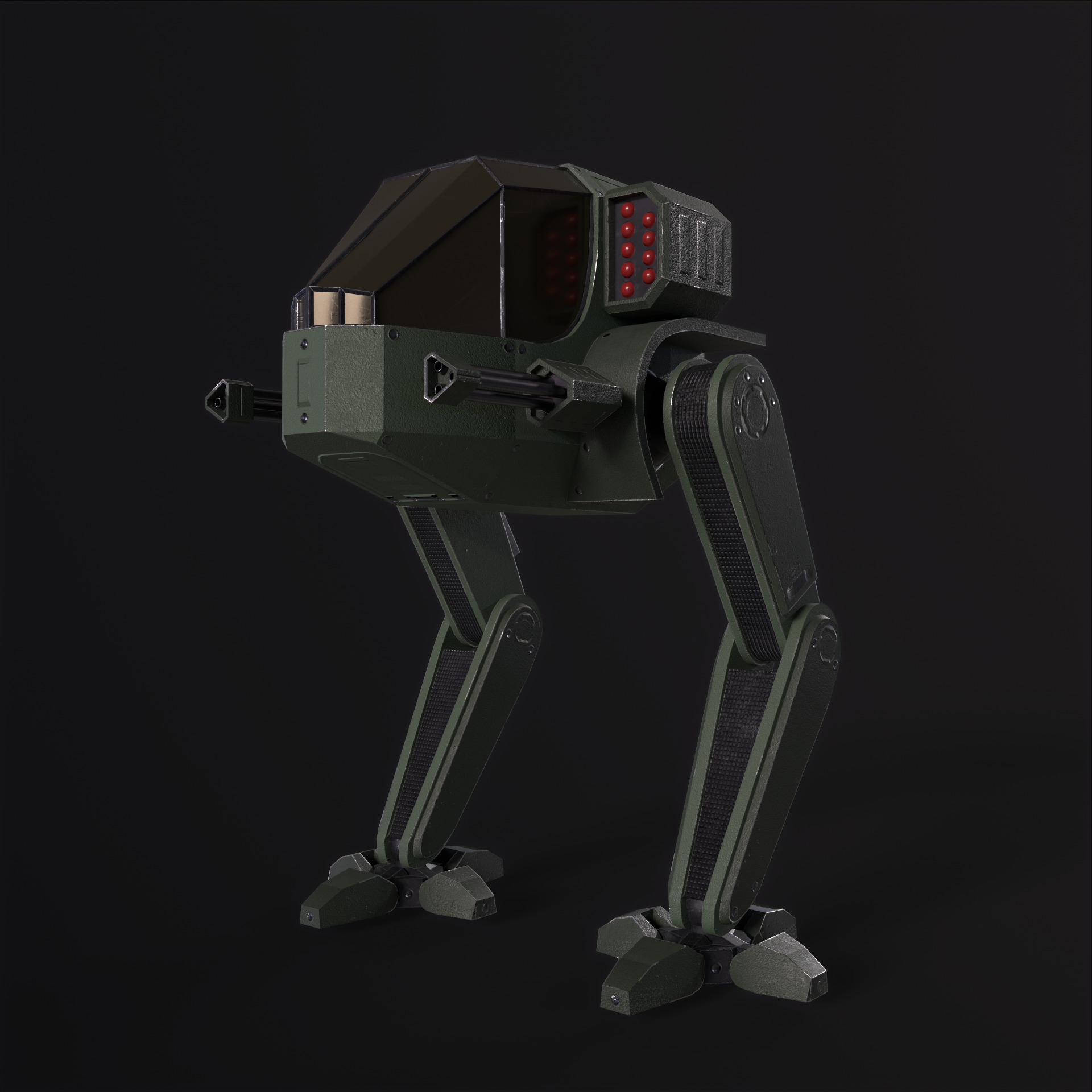 Military Mech PBR Low-poly 3D model_13
