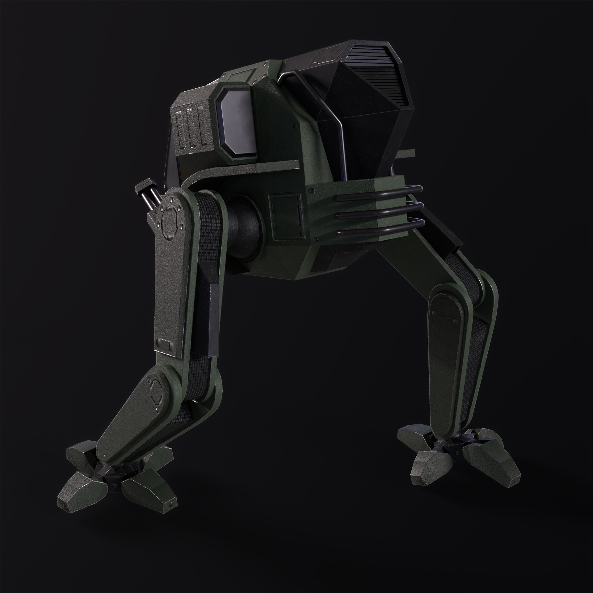 Military Mech PBR Low-poly 3D model_39