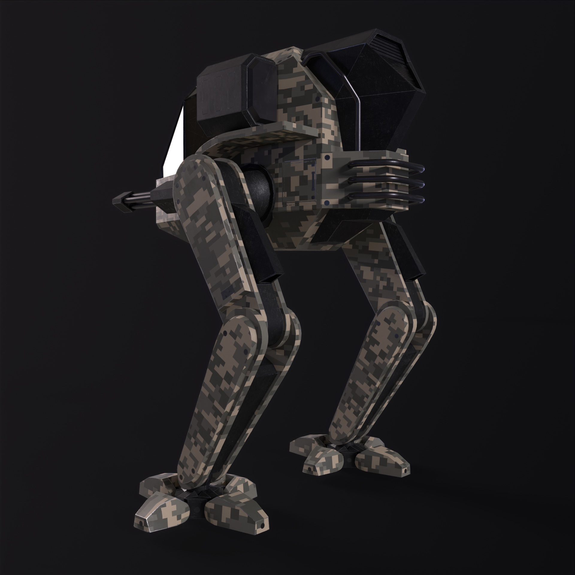 Military Mech PBR Low-poly 3D model_32