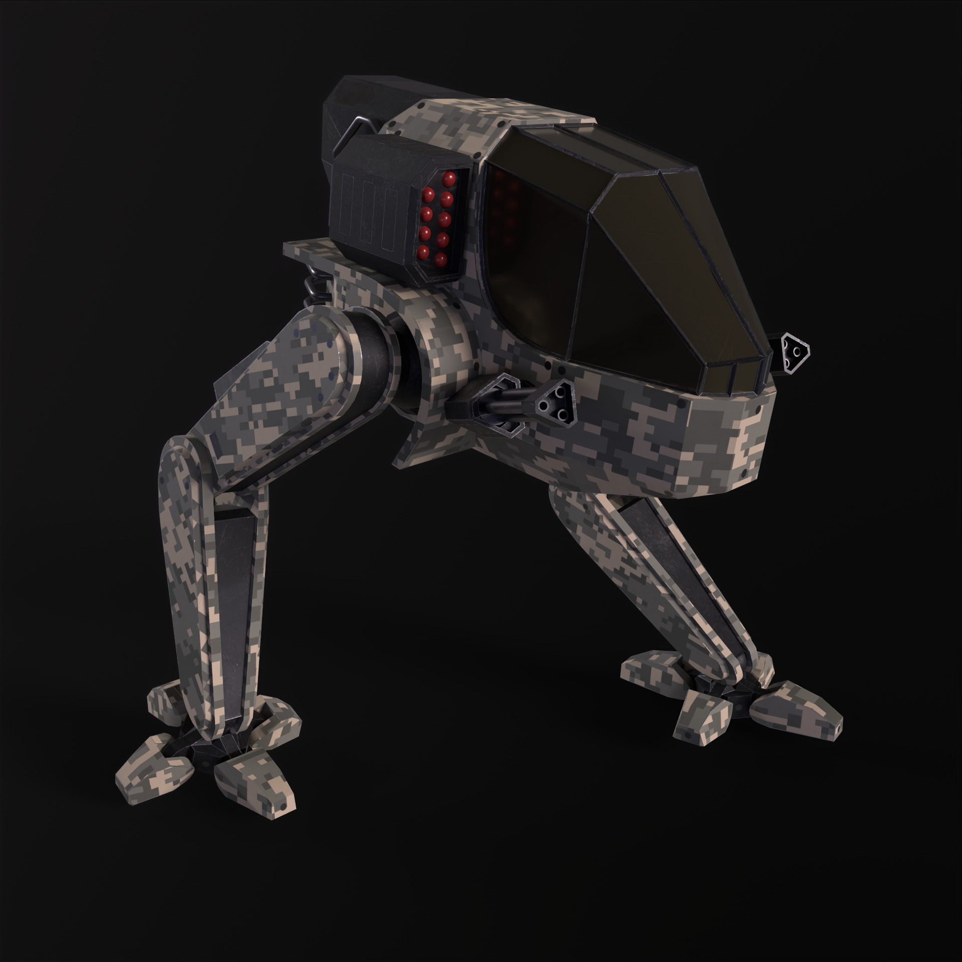 Military Mech PBR Low-poly 3D model_46