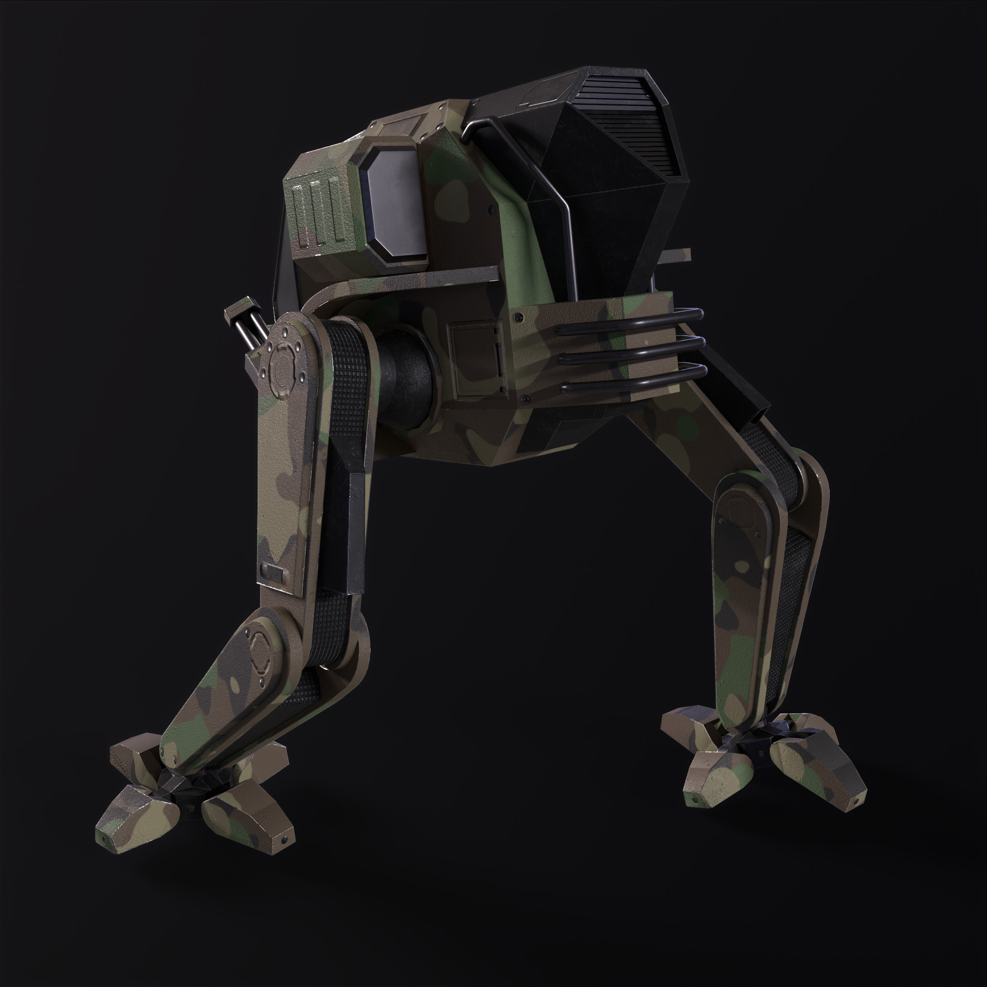 Military Mech PBR Low-poly 3D model_45