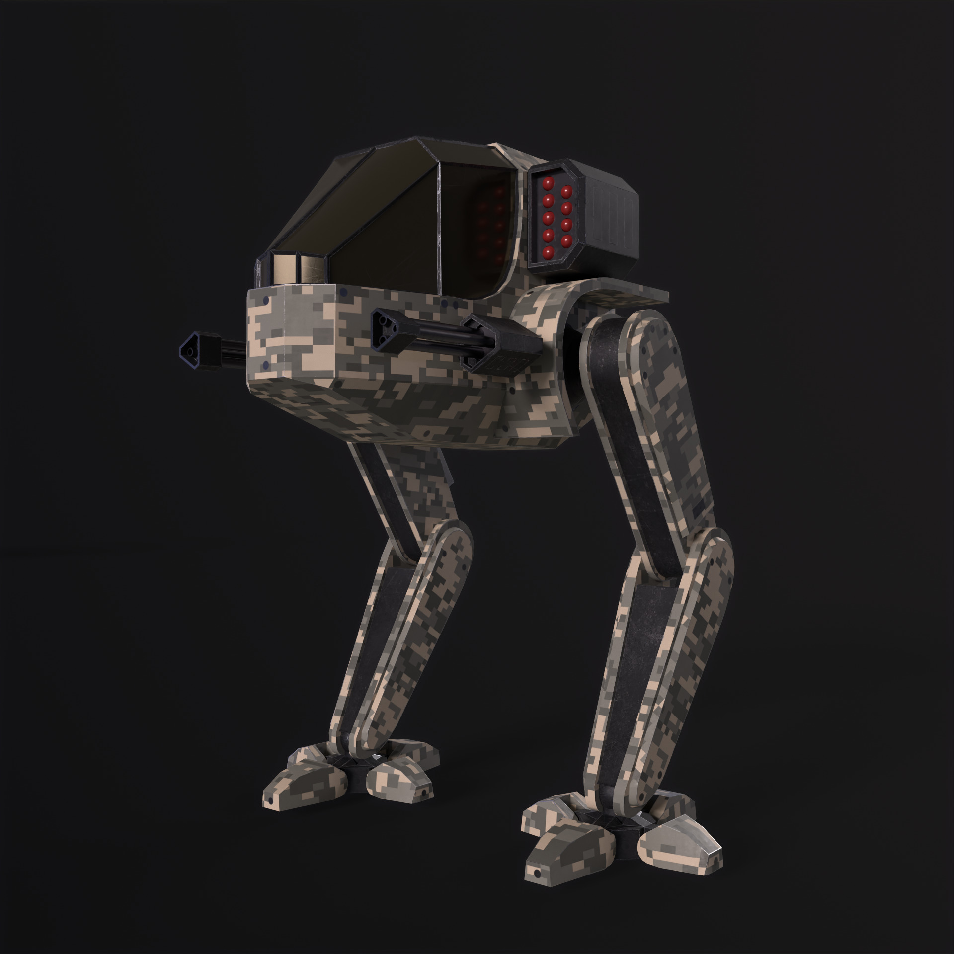 Military Mech PBR Low-poly 3D model_31