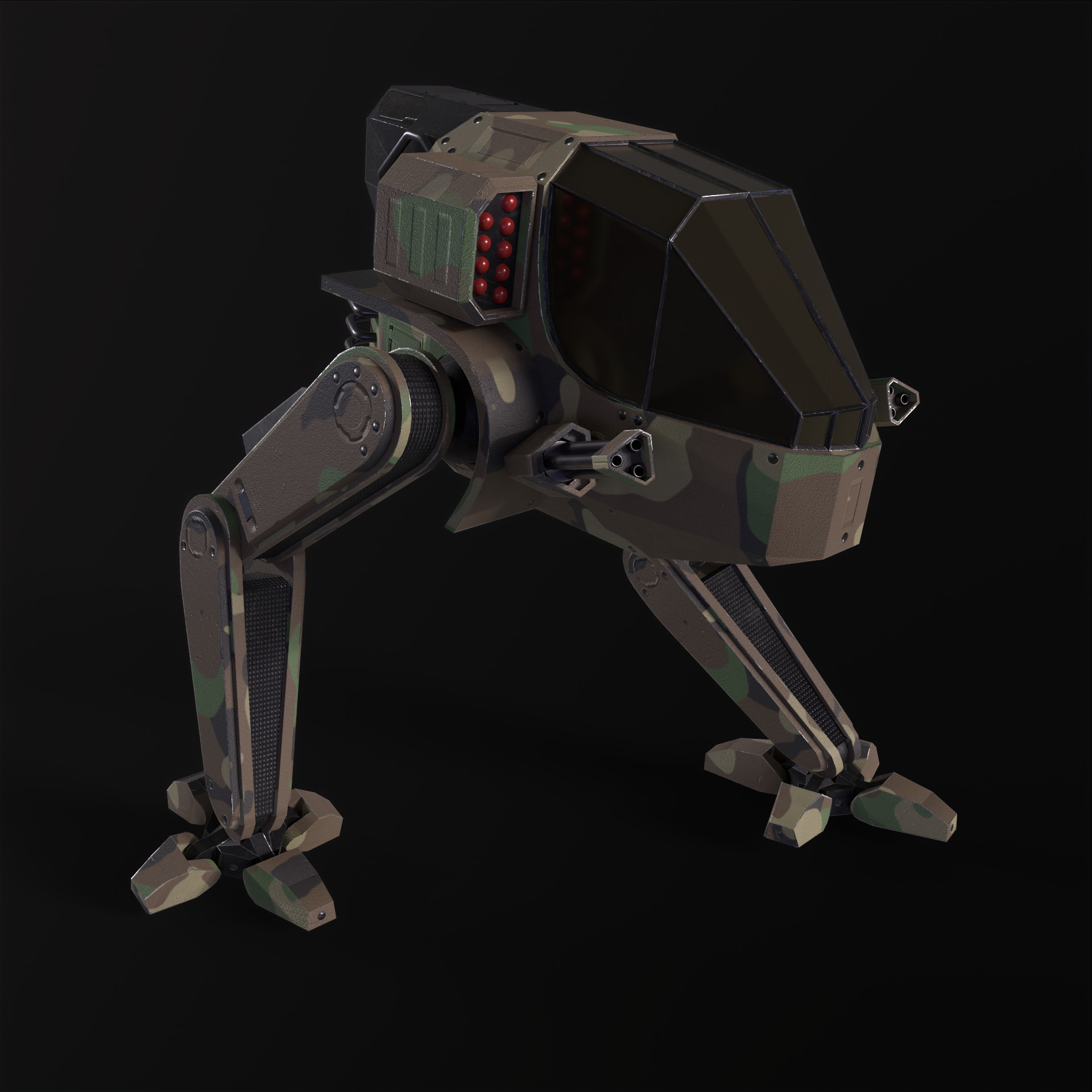 Military Mech PBR Low-poly 3D model_43