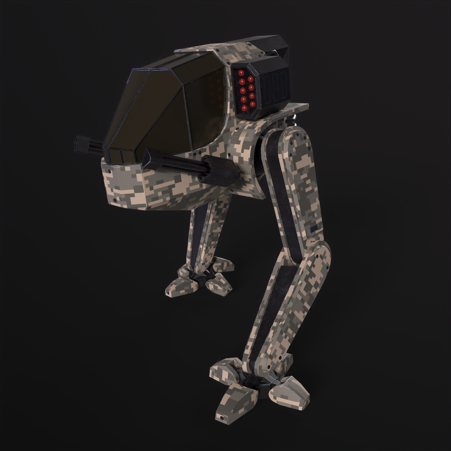 Military Mech PBR Low-poly 3D model_47